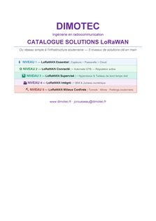 Catalogue Dimotec LoRaWAN et la maitrise de la consommation des ressources
