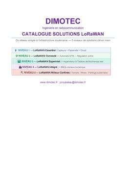 Dimotec LoRaWAN et la maitrise de la consommation des ressources