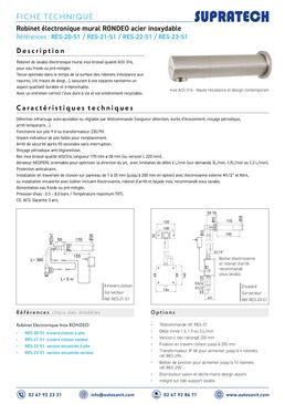 Robinet mural inox RONDEO sans contact