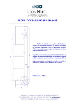 Profilé peigne avec système d'emboîtement rapide et de verrouillage| LOOK BUILDING LBP.214.6422