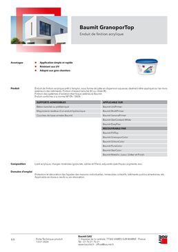 Enduit de finition acrylique | GranoporTop 