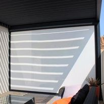 Rideau motorisé en toile pour pergola bioclimatique ARCHITECT | ST-RENF-COUL-ARCHITECT