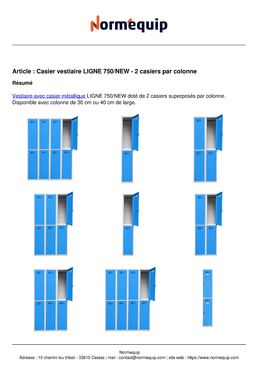 Casier vestiaire LIGNE 750/NEW - 2 casiers par colonne