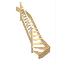Escalier Aria double quart tournant haut & bas rampe Régate tubes inox | LAPEYRE SERVICES