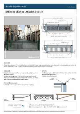 Barrière pivotante | Grande largeur à volet de condamnation pour contrôle d’accès sécurisé