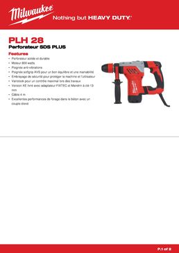 Perfo-Burineur de 800 W de puissance | PLH 28 XE