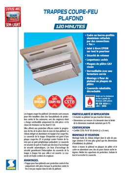 Trappe plafond coupe-feu EI 120MIN | SEMIN