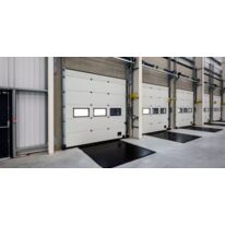 Porte sectionnelle industrielle isolée | Panneaux acier double paroi avec mousse polyuréthane