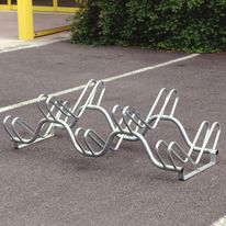 Râtelier 5 vélos sur 2 niveaux - Modèle au sol