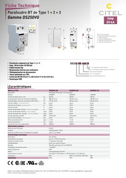 Parafoudre BT de Type 1+2+3 | DS250VG