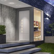 Gamme de portes d'entrée en PVC blanc | Confort I