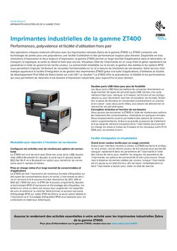 Imprimante industrielle | ZT400