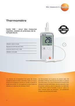Thermomètre électronique avec sonde interchangeable | Testo 108