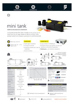 Pompe de relevage des condensats pour installation de climatisation | Mini tank / 157AS00236