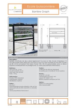Barrière urbaine | Barrière Graph en acier avec décor personnalisable