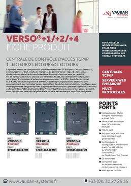 Centrale de contrôle d’accès TCP/IP | VERSO+