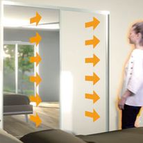 Porte de placard coulissante avec panneau rayonnant à film chauffant | Sundoor