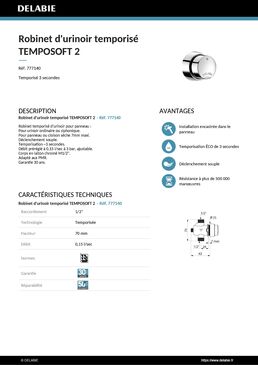 Robinet d'urinoir temporisé | TEMPOSOFT 2 