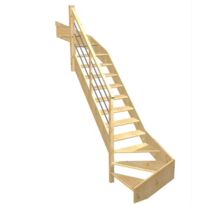 Escalier Aria double quart tournant haut & bas rampe Régate tubes acier | LAPEYRE SERVICES 