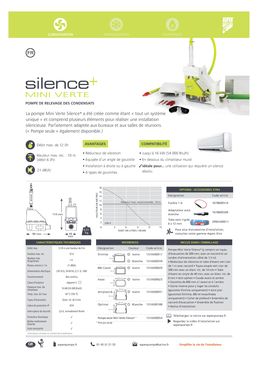 Micropompe de relevage pour installations de climatisation | Mini Verte / Mini Verte Silence+