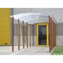 Abri fumeur type couloir - Pieds bois exotique