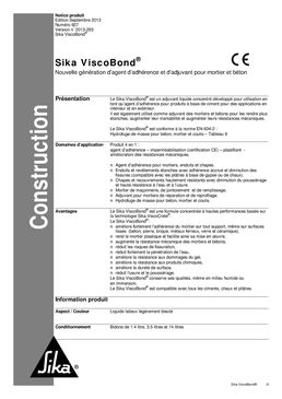 Adjuvant multifonction pour béton et mortier | Sika Viscobond