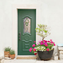 Porte d'entrée monobloc en aluminium à rupture de pont thermique | Portes monobloc aluminium Modernes Classiques