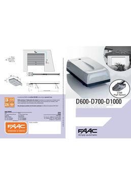 Moteur pour portes de garage sectionnelles ou basculantes | D600 / D700 / D1000 