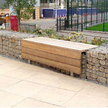 Banc en gabion avec assises à retours verticaux | Banc Gamin