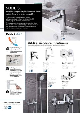 Mitigeur lavabo en acier chromé | SOLID S  