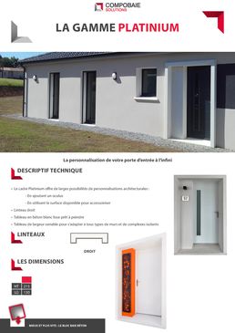 Cadre en béton blanc lisse prêt à peindre pour portes d’entrée  | Compobaie Solutions