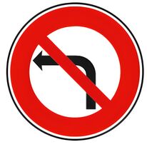 Panneau interdiction de tourner à gauche B2a Ø650 mm | 1-02-2-029e1