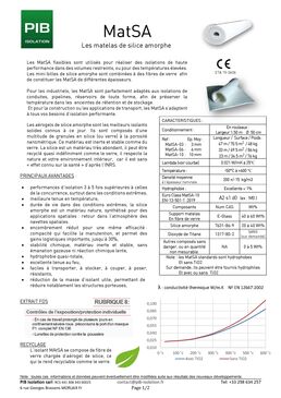 Matelas en silice amorphe | MatSA 