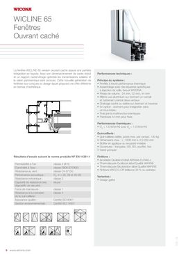 Fenêtre et porte-fenêtre hautes performances thermiques et acoustiques | Wicline 65
