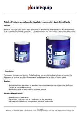 Peinture spéciale audiovisuel et événementiel - Lurie Ocea Studio