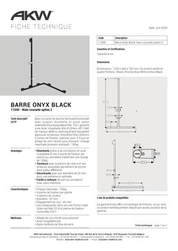 Barres d’appui pour sanitaire PMR - Main courante option 2 - 1200 x 600 x 700 mm | Onyx Black