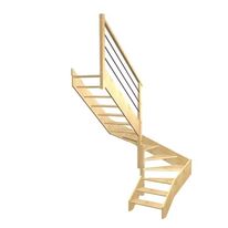 Escalier Aria double quart tournant intermédiaire rampe Régate tubes inox | LAPEYRE SERVICES