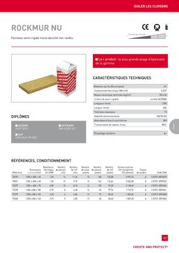 Panneau isolant semi-rigide non revêtu pour cloison et doublage | Rockmur nu