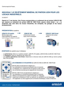 Revêtement de sol minéral pour locaux industriels ou professionnels | UZIN SC 993