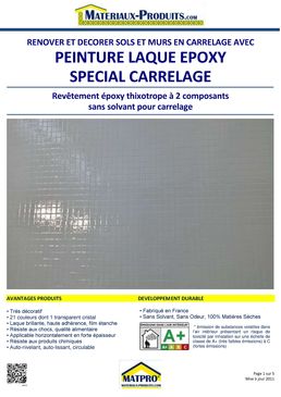 Peinture pour carrelage laque époxy | Résine sol