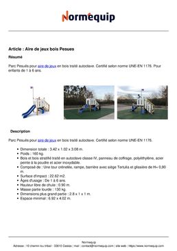 Aire de jeux bois Pesues