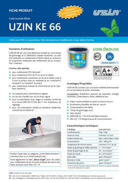 Colle acrylique en dispersion aqueuse pour revêtements de sol LVT et caoutchouc | UZIN KE 66