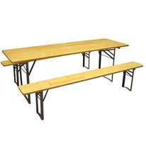 Table pliante & 2 bancs pliants bois - Salle des fêtes & Réfectoire