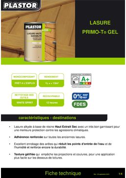 Lasure de finition pour bois | PRIMO-T GEL