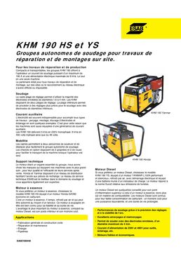 Groupe autonome de soudage | KHM 190 YS diesel