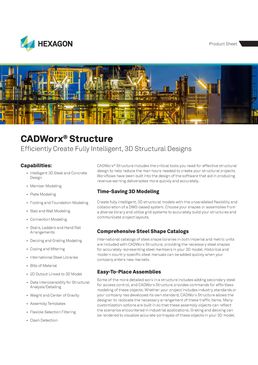 Logiciel intégré de modélisation CAO pour conception de structures | CADWorx Structure