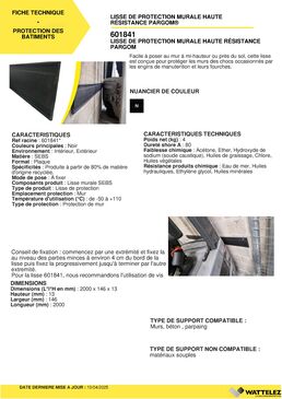 Lisse de protection murale haute résistance 146 mm | Pargom 