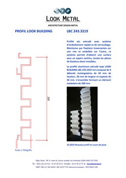 Profilé en aluminium extrudé | LOOK BUILDING  LBC 243.3219