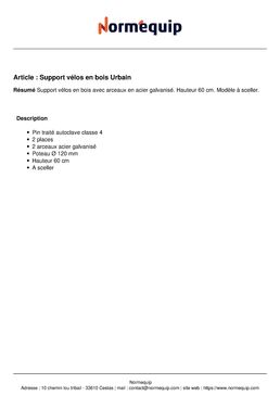 Support vélos en bois Urbain