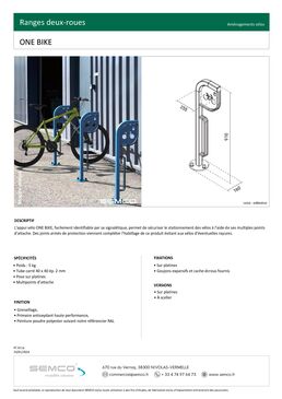 Range deux-roues | ONE BIKE en acier avec multipoints d’attache